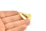 Brass Geometric Charm, 12 Raw Brass V Shaped Charms With 1 Hole, Pendants, Findings (25x18x0.70mm) B0241