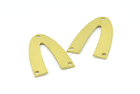 Brass Geometric Charm, 12 Raw Brass V Shaped Charms With 3 Holes, Pendants, Findings (25x18x0.70mm) B0242