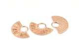 Semi Circle Pendant, 2 Rose Gold Plated Brass Semi Circle Pendants (28x19mm) A0741