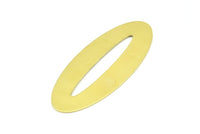 Brass Ellipse Charm, 4 Raw Brass Ellipse Shape Stamping Blank Charms, Earrings, Findings (59x24x0.70mm) B0251