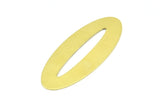 Brass Ellipse Charm, 4 Raw Brass Ellipse Shape Stamping Blank Charms, Earrings, Findings (59x24x0.70mm) B0251