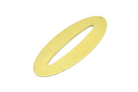Brass Ellipse Charm, 4 Raw Brass Ellipse Shape Stamping Blank Charms With 1 Hole Earrings, Findings (59x24x0.70mm) B0252