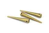 Long Spike Pendant, 2 Antique Brass Extra Long Spike Tribal Pendants With 1 Hole (40x7mm) U130