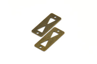 Antique Tribal Charm, 25 Antique Bronze Rectangle Tribal Charms, Pendant, Findings  (20x8mm) K181