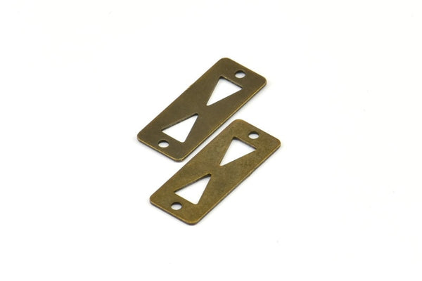 Antique Tribal Charm, 25 Antique Bronze Rectangle Tribal Charms, Pendant, Findings  (20x8mm) K181