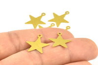 Brass Star Charm, 50 Raw Brass Star Charms (18x16mm) Brs 625 A0264