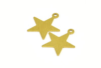 Brass Star Charm, 50 Raw Brass Star Charms (18x16mm) Brs 625 A0264