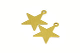 Brass Star Charm, 50 Raw Brass Star Charms (18x16mm) Brs 625 A0264
