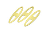 Brass Ellipse Charm, 12 Raw Brass Ellipse Shape Stamping Blank Charms, Earrings, Findings (47x12x0.70mm) B0262