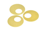 Brass Ear Hoops, 20 Raw Brass Round 1 Hole Stamping Earring Findings, (32mm) D0006