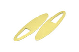 Brass Ellipse Charm, 12 Raw Brass Ellipse Shape Stamping Blank Charms, Earrings, Findings (47x12x0.70mm) B0266