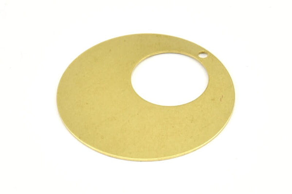 Brass Ear Hoops, 20 Raw Brass Round 1 Hole Stamping Earring Findings, (32mm) D0006