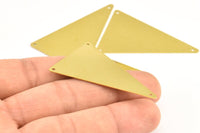 Brass Triangle Charm, 10 Raw Brass Triangle Charms With 3 Holes (50x33mm) A0696