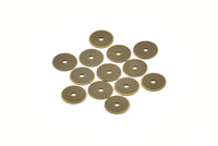 Vintage Bead Caps, 100 Antique Copper Tone Brass Round Middle Hole Charms Findings Bead Caps (8mm) K026