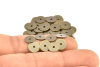 Vintage Bead Caps, 100 Antique Copper Tone Brass Round Middle Hole Charms Findings Bead Caps (8mm) K026