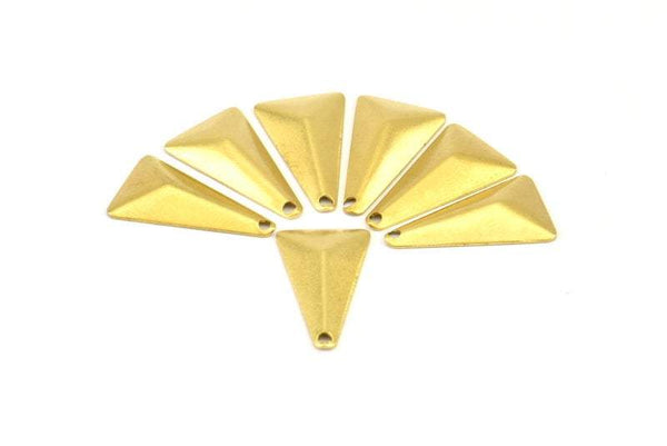 Triangle Pyramid Charm, 20 Raw Brass Triangle Pyramid Charms with 1 Hole (20x11mm) Brs 3041-9 A0064