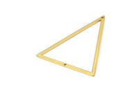 Gold Triangle Charm, 2 Gold Plated Brass Triangle Charms With 2 Holes (53.5x40x1mm) E035 Q0614