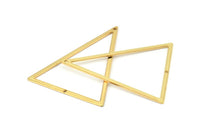 Gold Triangle Charm, 2 Gold Plated Brass Triangle Charms With 2 Holes (53.5x40x1mm) E035 Q0614