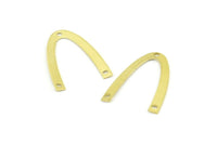 Brass Geometric Charm, 24 Raw Brass V Shaped Charms With 3 Holes Pendants, Findings (26x18x0.70mm) B0274