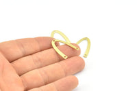Brass Geometric Charm, 24 Raw Brass V Shaped Charms With 3 Holes Pendants, Findings (26x18x0.70mm) B0274
