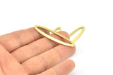 Brass Ellipse Charm, 12 Raw Brass Ellipse Shape Stamping Blank Charms, Earrings, Findings (47x12x0.70mm) B0272