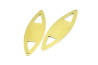 Brass Marquise Charm, 10 Raw Brass Marquise Shape Stamping Blank Charms With 1 Hole Earrings, Findings (55x16x0.80mm) B0285