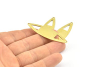 Brass Marquise Charm, 10 Raw Brass Marquise Shape Stamping Blank Charms With 2 Holes Earrings, Findings (55x16x0.80mm) B0283