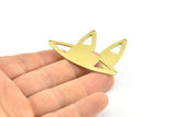 Brass Marquise Charm, 10 Raw Brass Marquise Shape Stamping Blank Charms With 2 Holes Earrings, Findings (55x16x0.80mm) B0283