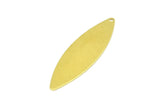 Brass Marquise Charm, 10 Raw Brass Marquise Shape Stamping Blank Charms With 1 Hole Earrings, Findings (55x16x0.80mm) B0282