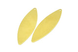 Brass Marquise Charm, 10 Raw Brass Marquise Shape Stamping Blank Charms With 1 Hole Earrings, Findings (55x16x0.80mm) B0282