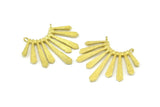 Brass Paddle Pendant, 2 Raw Brass Textured Paddle Pendants With 2 Loops, Earrings, Findings (33x37x1.5mm) BS 2430