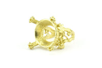 The Queen Ring, 1 Raw Brass Adjustable Queen Ring Pad Size 16mm With 4 Holes V112