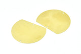 Wide Semi Circle, 8 Raw Brass Semi Circle Blanks With 2 Holes (40x32mm) B0289