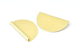Raw Brass Pendant, 10 Raw Brass Semi Circle Pendants (40x24mm) B0294