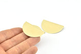 Raw Brass Pendant, 10 Raw Brass Semi Circle Pendants (40x24mm) B0294