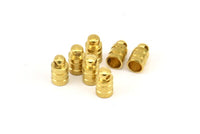 Brass Chain End, 12 Raw Brass End Cap, Cord Tip, 5mm Cord End - (6x11mm) B0018