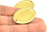 Brass Cabochon Blank, 5 Cabochon Setting Raw Brass Cameo Stamping Blank with 2 Hole Connectors (18x25mm) Brs 598 A0699