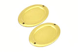 Brass Cabochon Blank, 5 Cabochon Setting Raw Brass Cameo Stamping Blank with 2 Hole Connectors (18x25mm) Brs 598 A0699