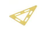 Brass Triangle Pendant, 10 Raw Brass Tribal Triangle Pendant (50x33mm) A0691
