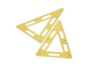 Brass Triangle Pendant, 10 Raw Brass Tribal Triangle Pendant (50x33mm) A0691