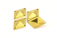 Brass Diamond Charm, 20 Raw Brass Diamond Charms, Findings (24x16mm) A0618