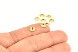 Tiny Bead Caps, 100 Raw Brass Middle Hole Spacer Beads, Bead Caps, Charms, Pendant, Findings (6.5mm) Brs 622 A0450