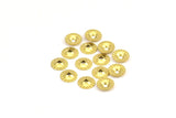 Tiny Spacer Bead, 100 Raw Brass Middle Hole Spacer Bead,bead Caps ,charms ,pendant ,findings (7mm) Brs 637 A0451