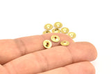 Tiny Spacer Bead, 100 Raw Brass Middle Hole Spacer Bead,bead Caps ,charms ,pendant ,findings (7mm) Brs 637 A0451
