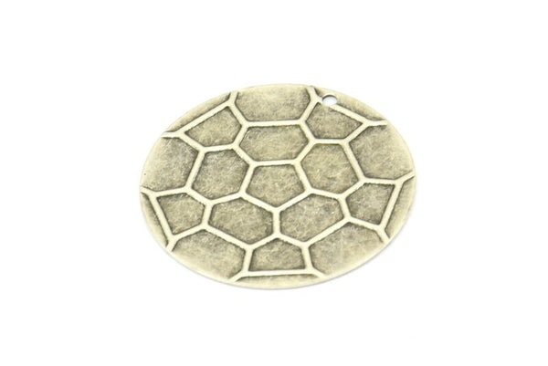 Silver Carapace Charms, 4 Antique Silver Plated Brass Carapace Charms With 1 hole (32 mm) A0279