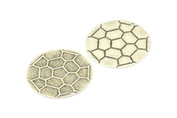 Silver Carapace Charms, 4 Antique Silver Plated Brass Carapace Charms With 1 hole (32 mm) A0279