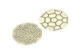 Silver Carapace Charms, 4 Antique Silver Plated Brass Carapace Charms With 1 hole (32 mm) A0279