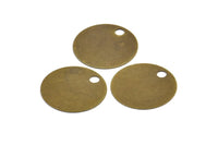 Brass Cabochon Tag, 20 Antique Brass Round Big Hole Stamping Tags, Cabochon Tags, Pendant,findings (20mm) Pen 527 K009