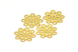 Brass Snowflake Charm, 12 Snowflake Filigree Raw Brass Connectors Charms Findings (18mm) Brs117 A0168
