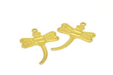 Brass Dragonfly Charm, 30 Raw Brass Dragonfly Charms, Pendants, Findings (26x20mm)  Brs 473 A0503